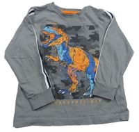 Sivé tričko s dinosaurom