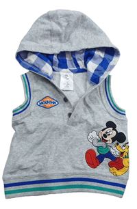 Sivá tepláková vesta s Mickeym a kapucňou Disney