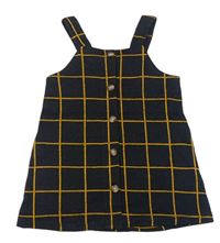Čierno-okrové kockované šaty s gombíky F&F