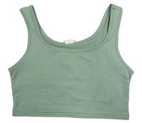 Zelenošedý crop top Shein