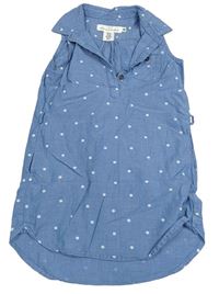 Svetlomodré kvietkovane košeľové šaty H&M