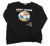 Čierna mikina s loptou a nápisom LC Waikiki