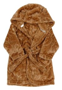 Hnedý chlpatý župan s medvídkem Pú a kapucňou George