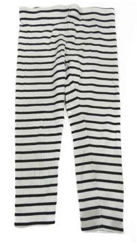 Bílo-tmavošedé pruhované žebrované legíny Next 