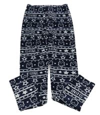 Tmavomodré zamatové legíny so sovami a hviezdičkami