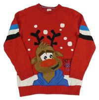 Červený sveter so sobom F&F