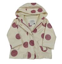 Smetanová nepromokavá jarní bunda s puntíky a kapucí Primark