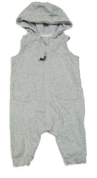 Šedý melírovaný teplákový overal s kapucí Mamas&Papas