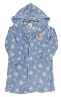 Světlemodrý hvězdičkovaný chlupatý župan s Elsou a kapucí H&M