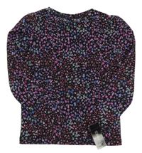 Nové - Černé triko s kytičkami Dunnes