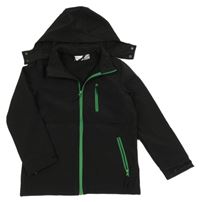 Černá softshellová bunda s odepínací kapucí Bonprix