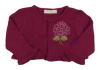 Vínové svetrové bolerko s kvietkami Cinderella