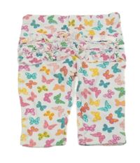 Biele legíny s motýly a volánikmi Bonprix