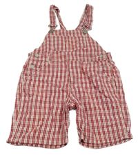 Červeno-biele kockované plátenné na traké kraťasy Bakito