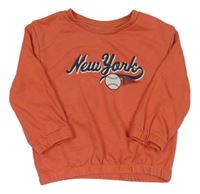 Oranžová mikina s nápisom a loptou Primark