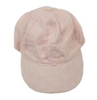 Světlerůžová kytičkovaná madeirová kšiltovka 