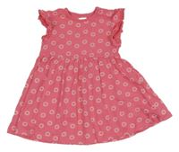 Ružové bavlnené šaty s kvietkami Zeeman