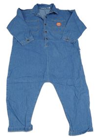 Modrý riflový overal s obrázky 