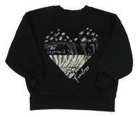 Čierna mikina s potlačou a flitrami Matalan