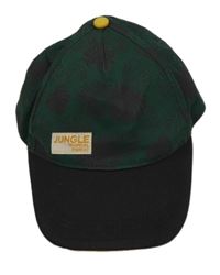 Zeleno-čierna plátěnhá šiltovka s listami