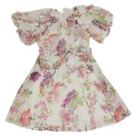 Nové- Bílé šifonové šaty s průstřihy a květy Lipsy London