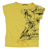 Žlté tričko s kvietkami Airfield