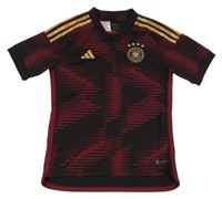 Nové - Černo-karmínový vzorovaný fotbalový dres s erbem Adidas 