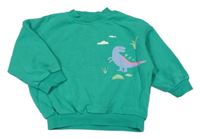 Zelená oversize mikina s dinosaurom George