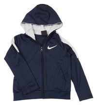 Tmavomodro-biela prepínaci funkčná športová mikina s kapucňou Nike