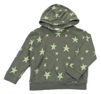 Khaki mikina s hviezdičkami a kapucňou H&M