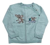 Mátový melírovaný sveter s koalami M&S