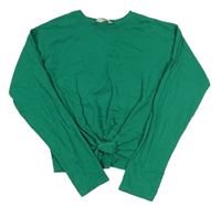 Tmavozelené crop mikinotriko s uzlom H&M