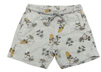 Světlešedé melírované teplákové kraťasy s Mickey M&S