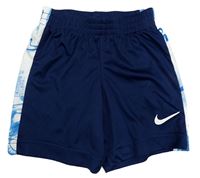 Tmavomodro-bílo-modré funkční sportovní kraťasy s logy Nike