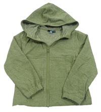 Khaki melírovaná fleecová prepínaci mikina s kapucňou ANDY&EVAN