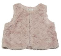 Svetloružová kožušinová podšitá crop vesta H&M