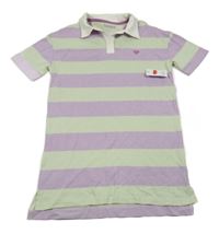 Nové - světlezeleno-levandulové pruhované šaty so srdiečkom a golierikom Nutmeg