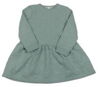 Olivovošedé vzorované šaty so srdiečkami H&M