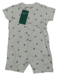 Nové - bílý kraťasový overal s kotvami H&M
