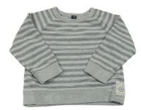 Sivo-tmavosivá pruhovaná melírovaná mikina s nášivkou GAP