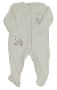 Bílý vzorovaný sametový overal se sloníky Next