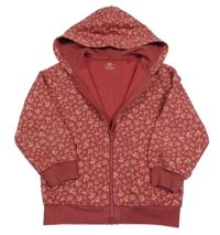 Hrdzavá prepínaci mikina s kvietkami a kapucňou M&S