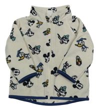 Smetanová fleecová propínací mikina s Mickey s kamarády H&M