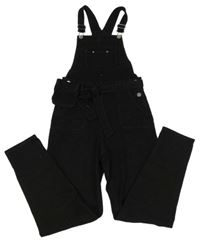 Černé riflové laclové kalhoty s páskem a kapsičkou George