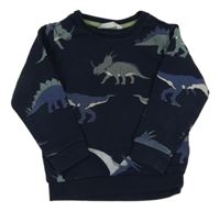Tmavomodrá mikina s dinosaury M&S