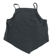 Tmavosivý mačkaný asymetrický crop top H&M