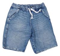 Modré PULL ON riflové kraťasy H&M