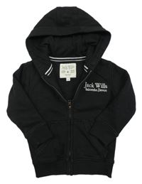 Černá propínací mikina s logem a kapucí Jack Wills