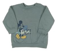 Šedokhaki mikina s Mickey a Plutem George