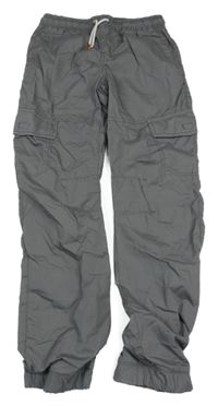 Tmavosivé cargo cuff podšité nohavice Kids